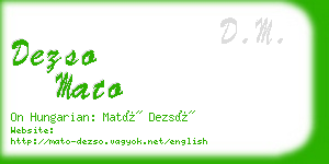 dezso mato business card